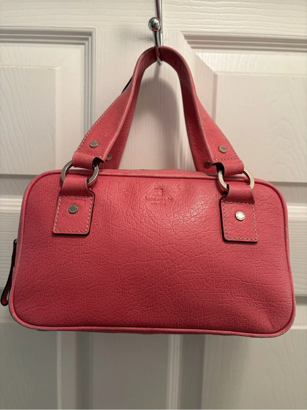 Kate Spade New York Pink Pebbled Leather Mini Satchel Bowler Bag